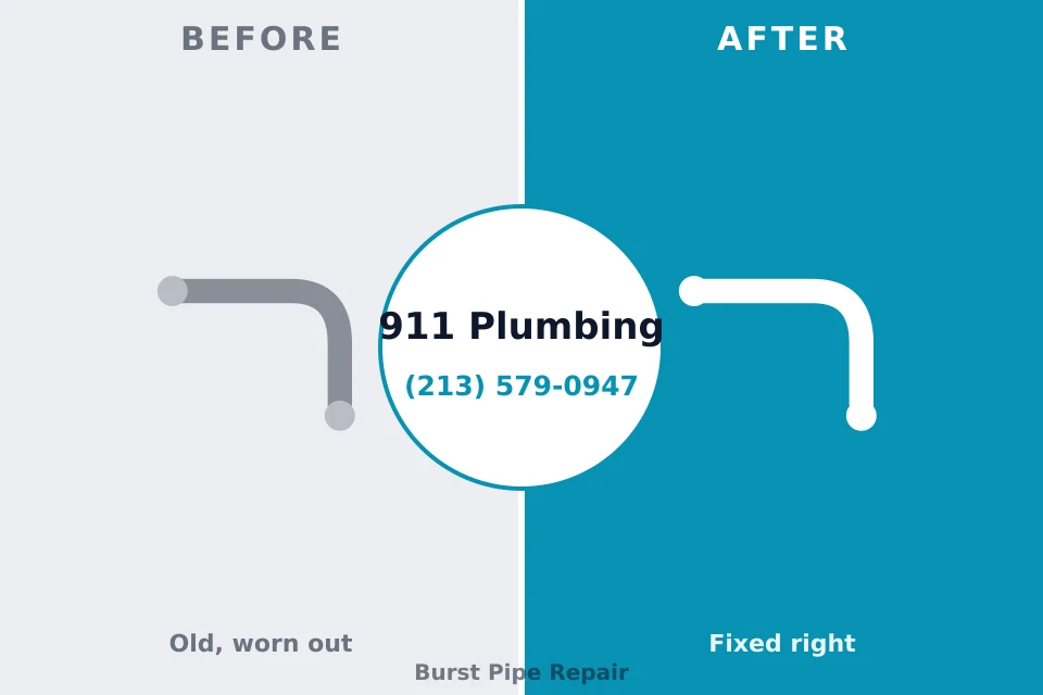 Before and after: plumbing repair Black Creek, WI